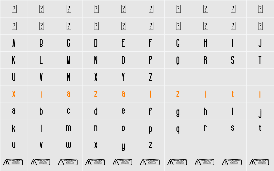 Beatrisa PERSONAL USE ONLY! 字符映射表