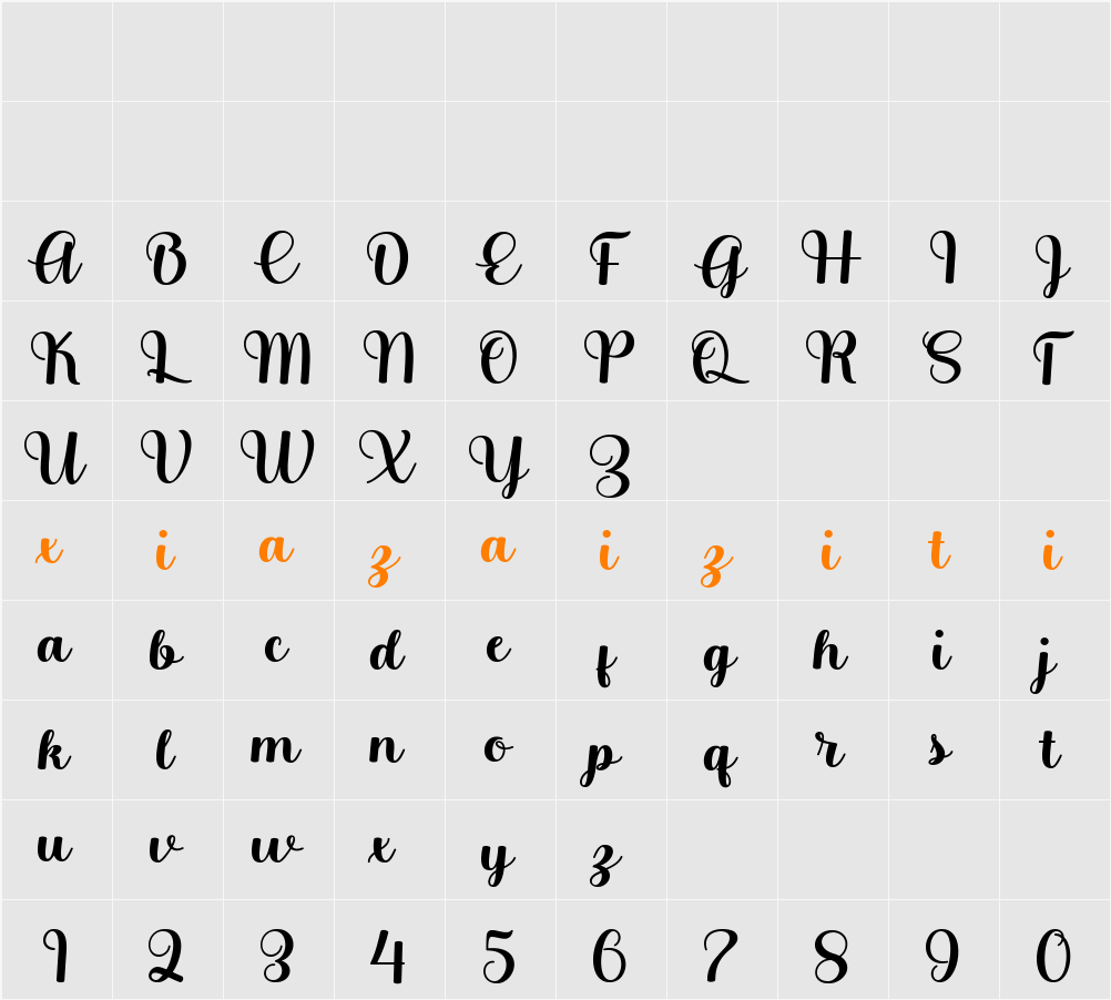 Belita 字符映射表