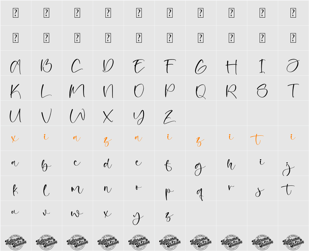 Blossom Daisy DEMO VERSION 字符映射表