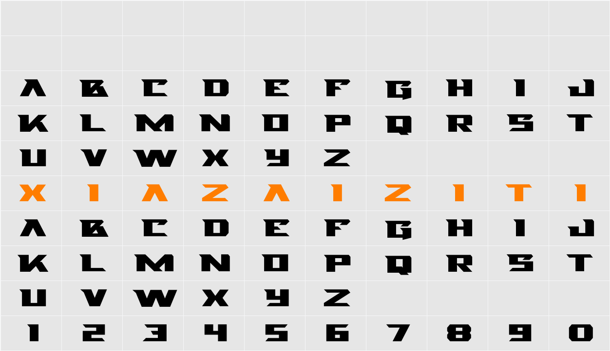 Blade Knight 字符映射表