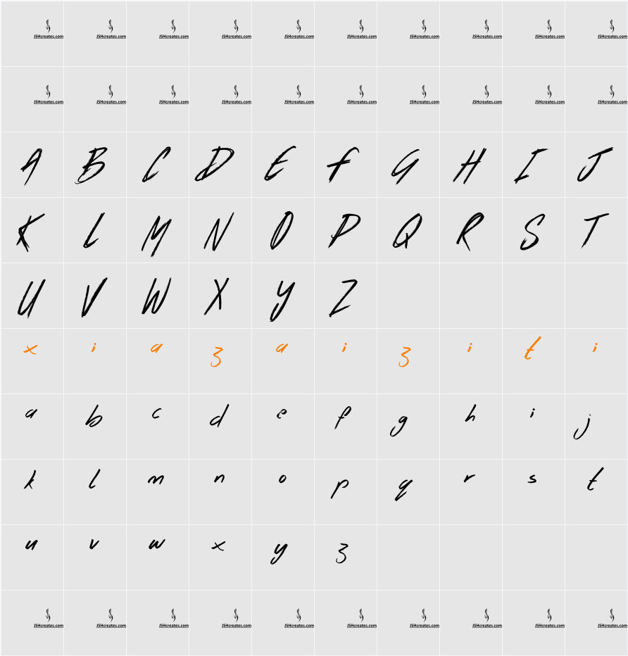 Body Rock 字符映射表