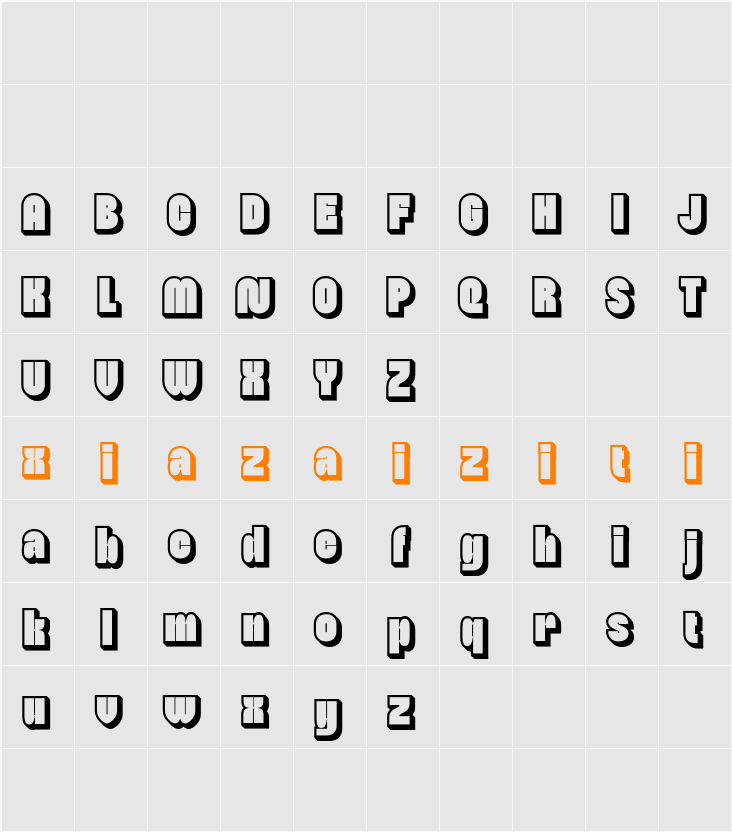 Bamboly Extrude Right Demo 字符映射表