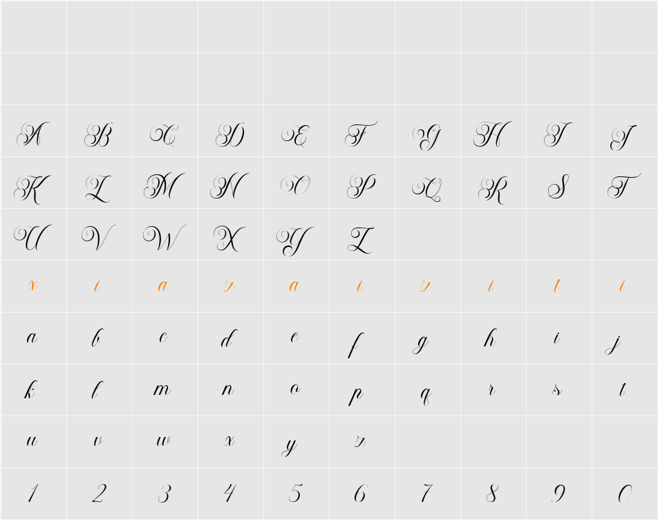 Bailenson 字符映射表