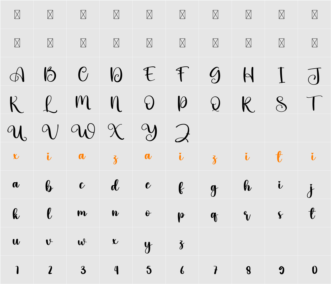 Beautiful Butterfly 字符映射表