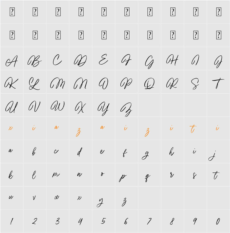 Beauty Starlight 字符映射表