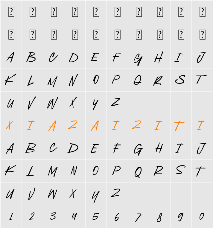 Black Bounars 字符映射表