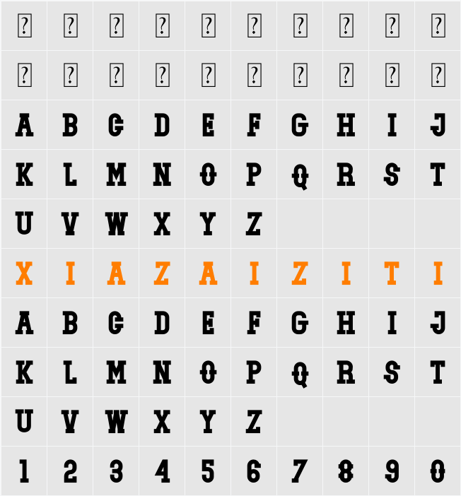 Bofande Black 字符映射表