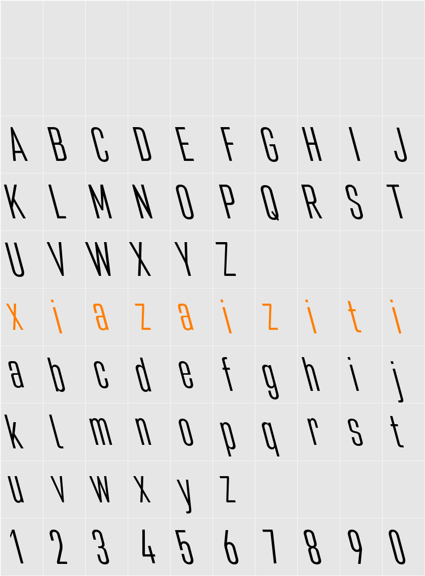 Bilgen Demo Med 字符映射表