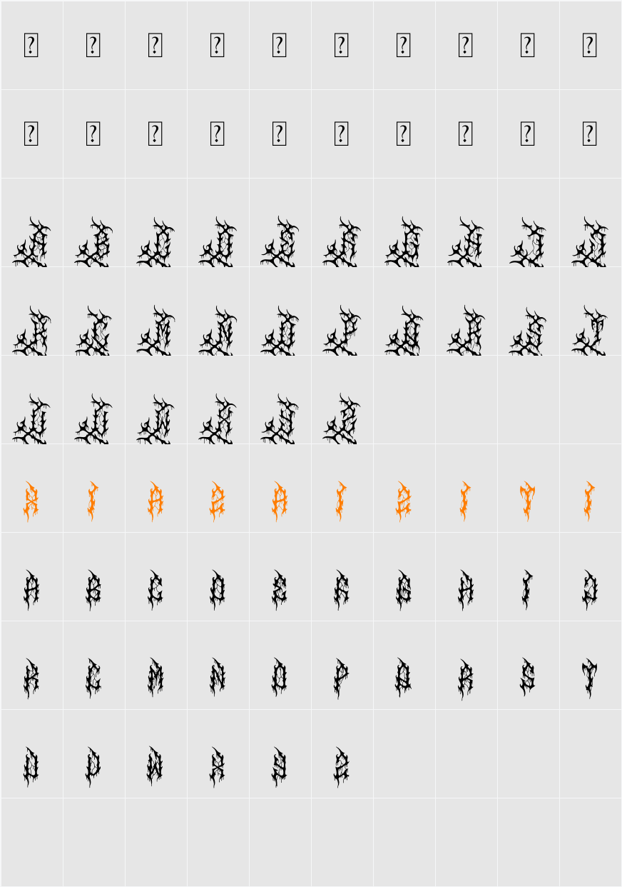 Blasphemy 字符映射表