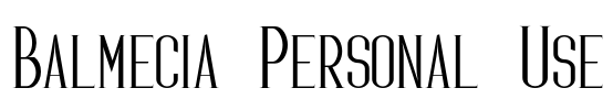 Balmecia Personal Use