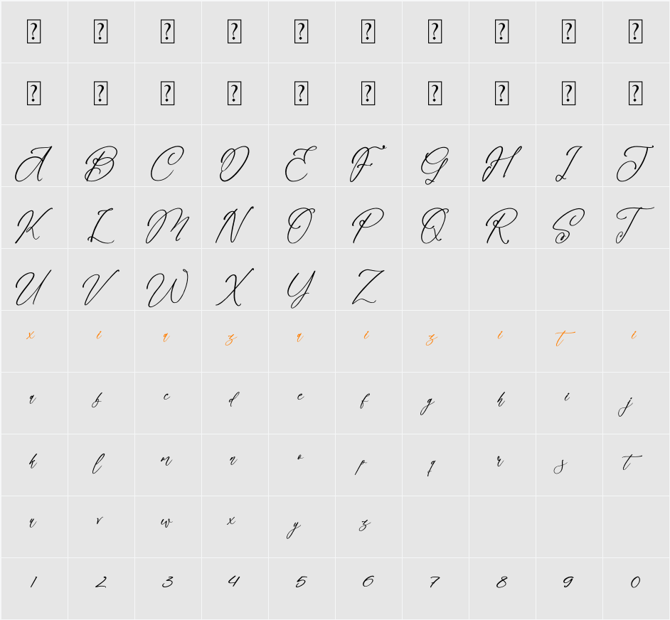 Barnlovedia 字符映射表
