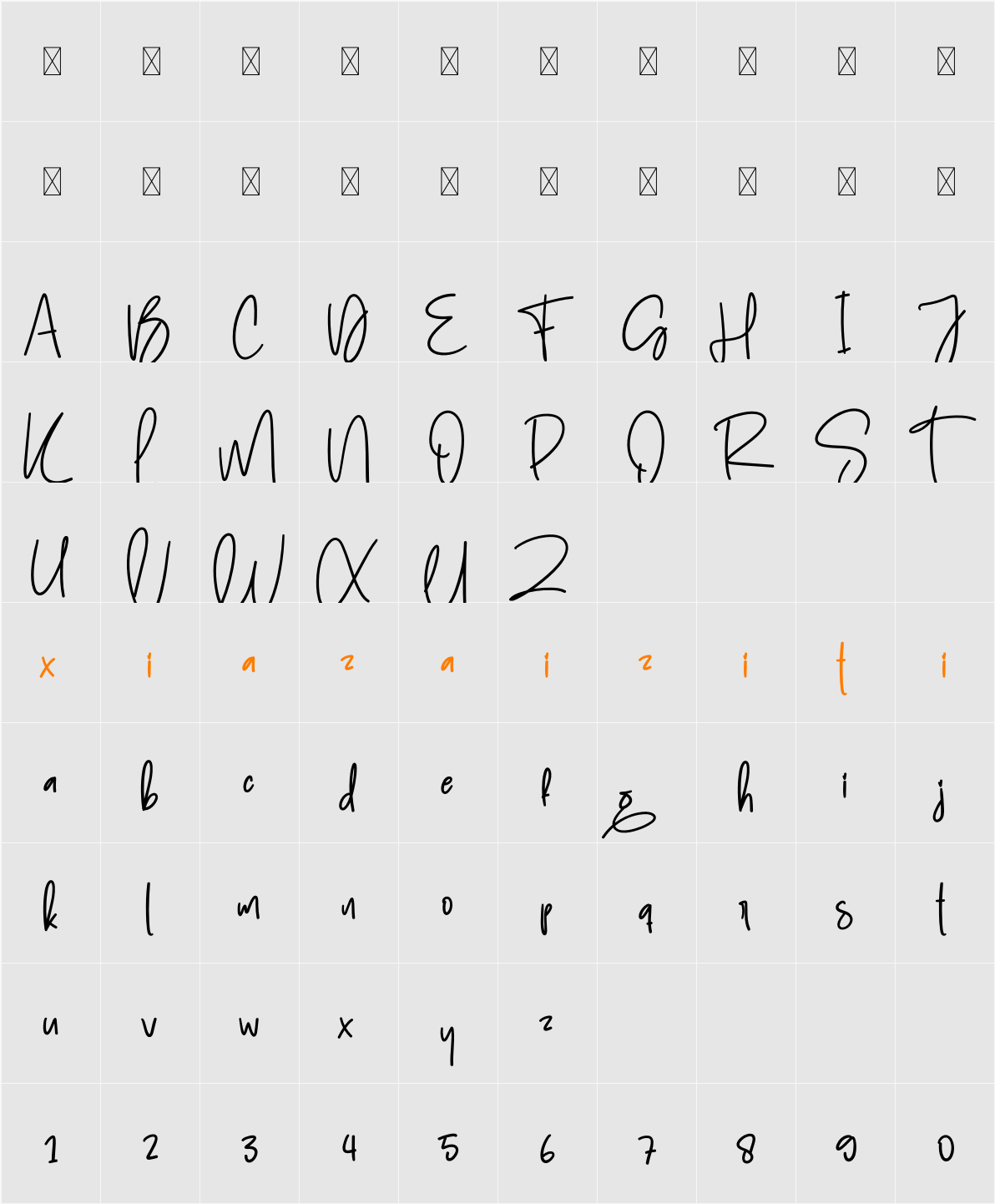 Baby Hungry 字符映射表