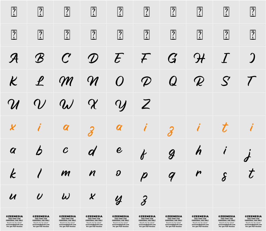 Bright Diamond Personal Use Onl 字符映射表