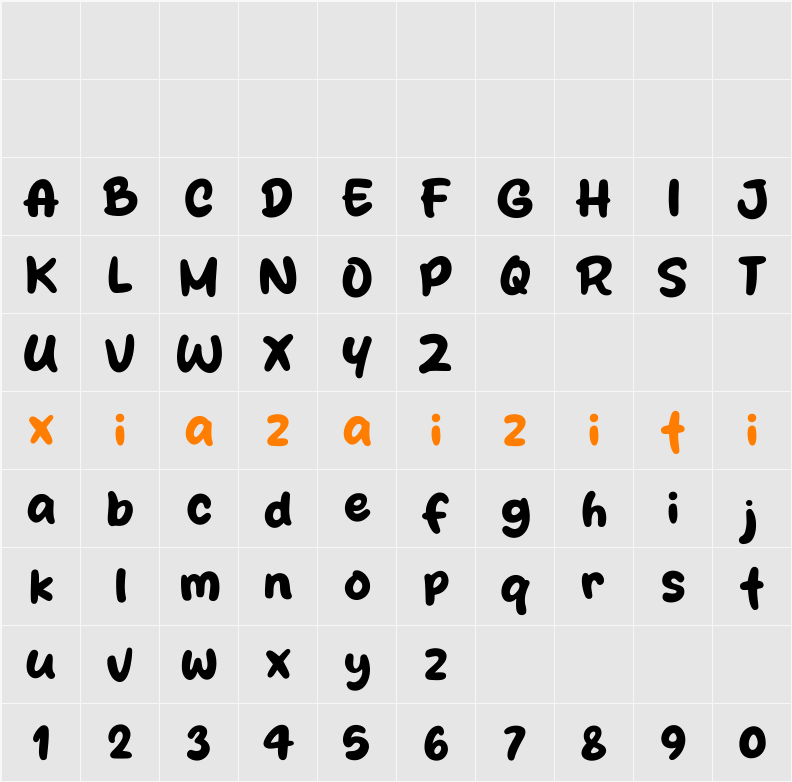 Bread Hope 字符映射表