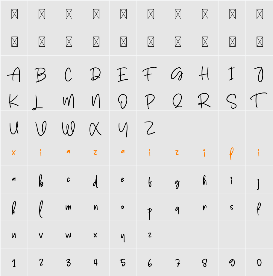 Back To Family 字符映射表