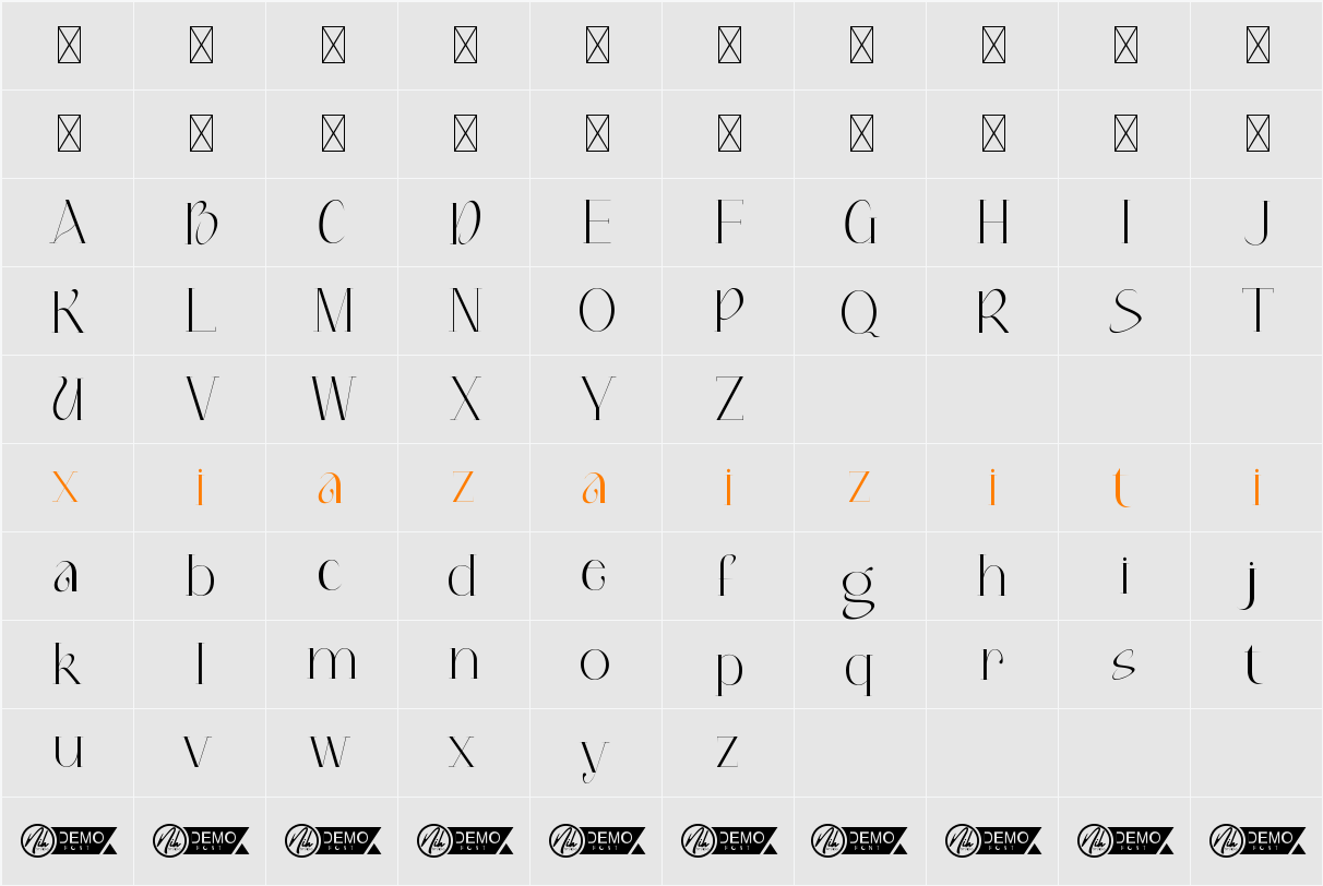 Bisakata Demo 字符映射表