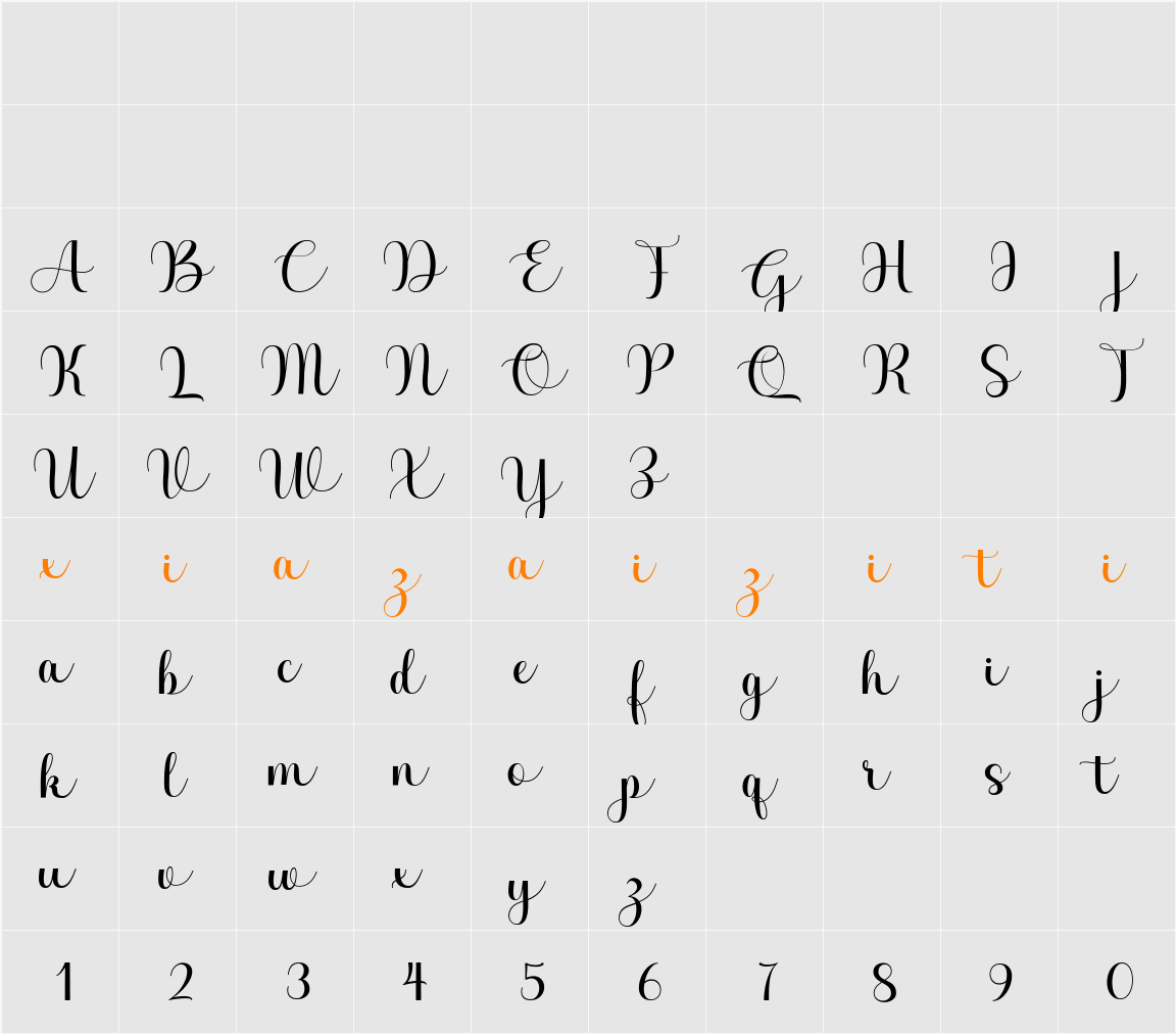 Baby Shopia 字符映射表