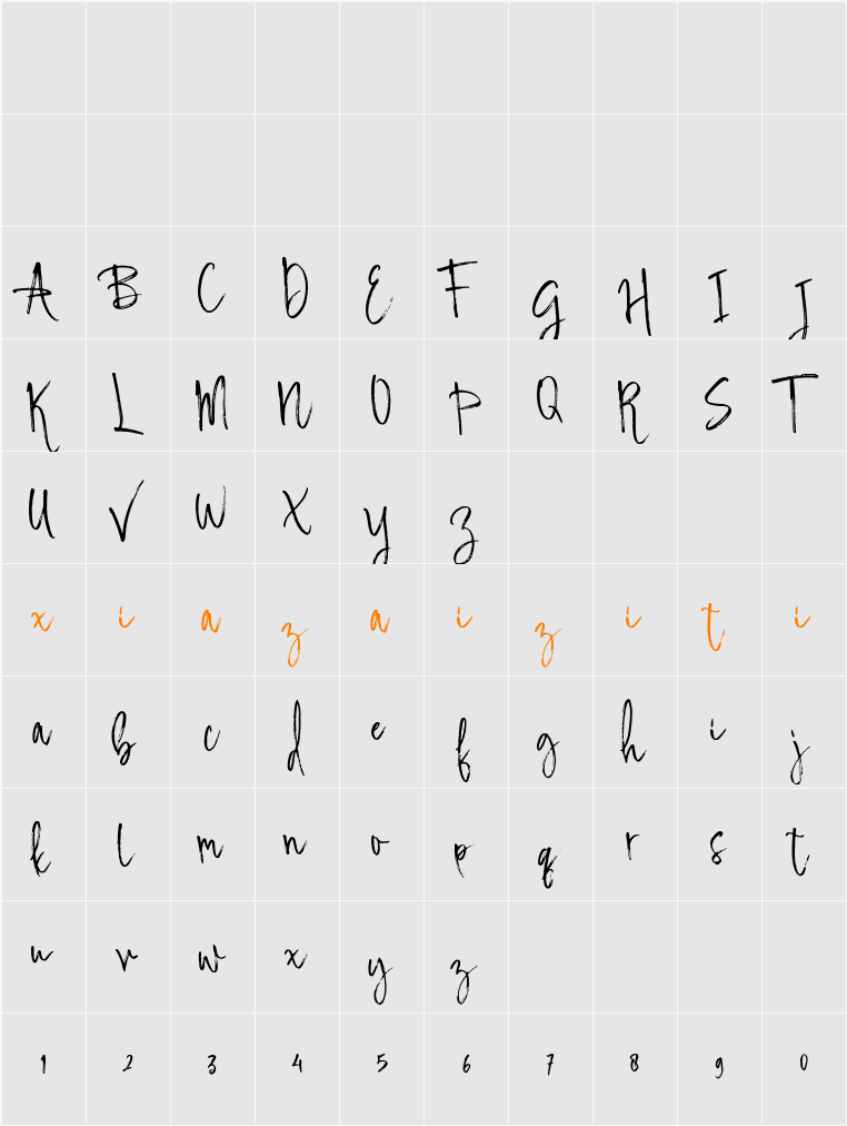 Bigbone Brush 字符映射表