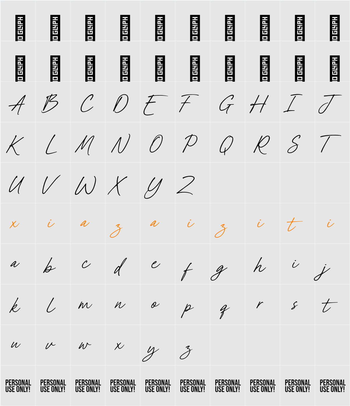 Blue Paradise Personal Use 字符映射表