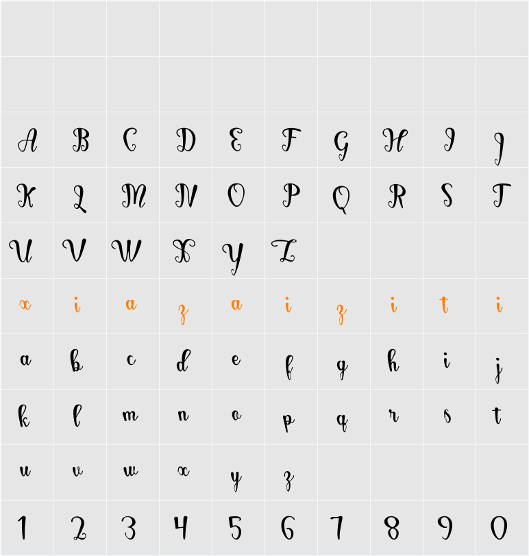 Biderson 字符映射表