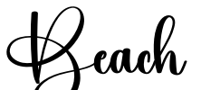 Beach 字体预览图