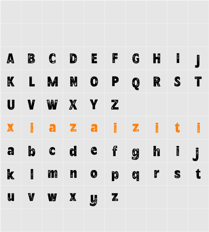 Becham Vintage Demo 字符映射表