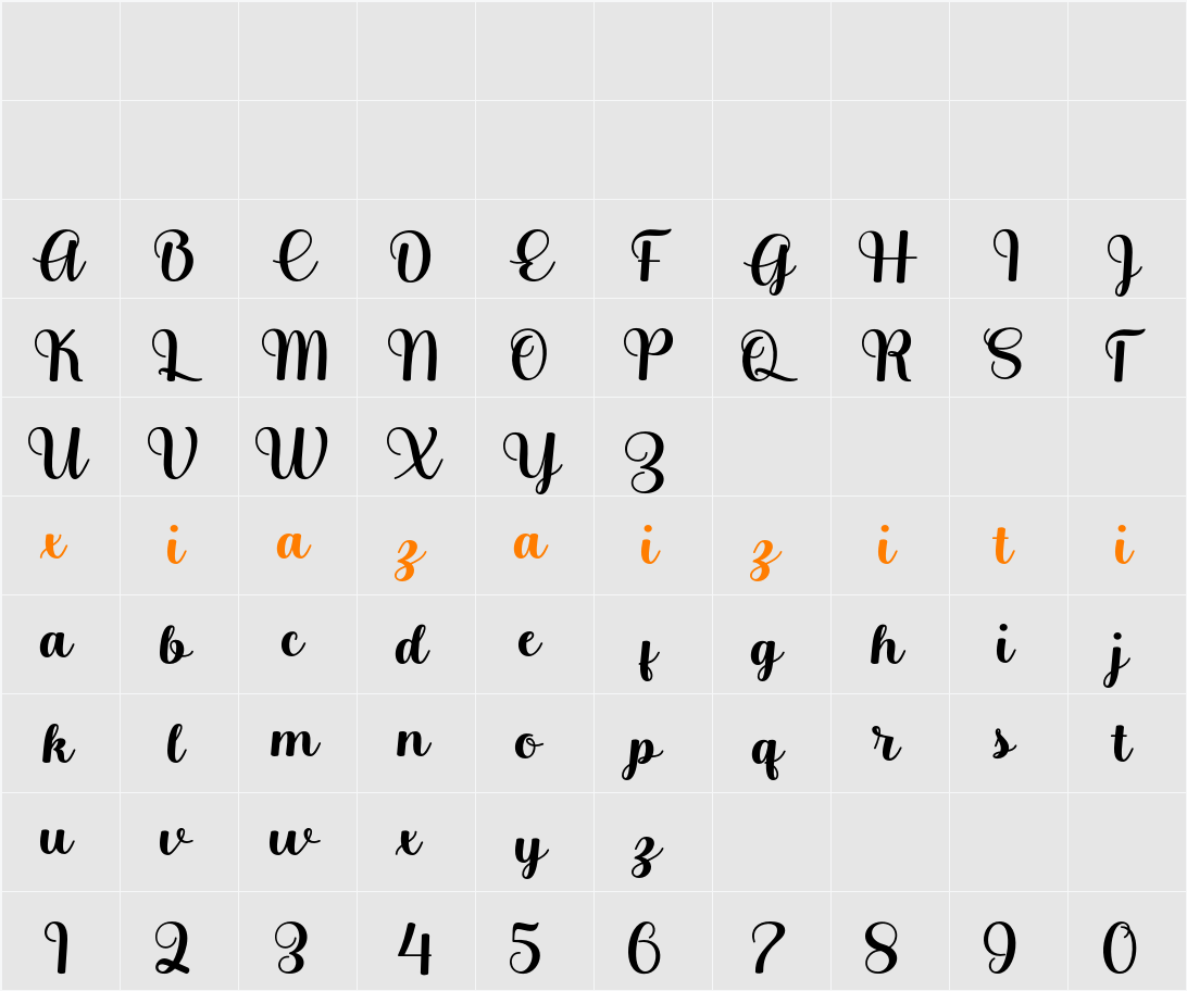 Belita 字符映射表