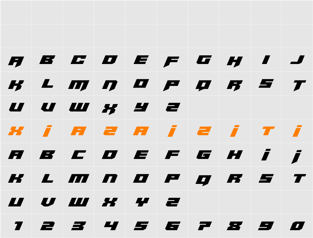 Bridge OFFicer 字符映射表