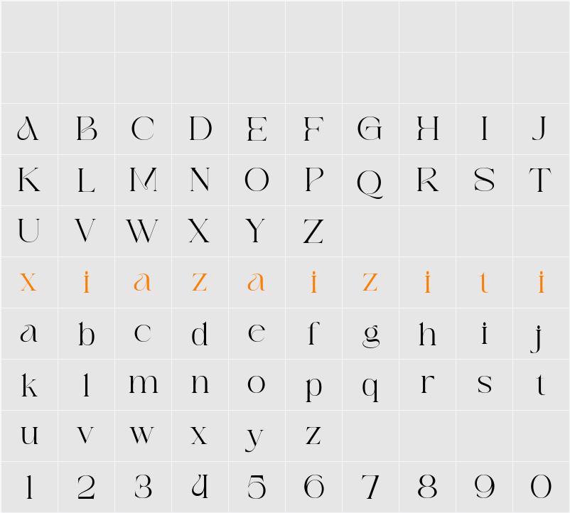 Avegaer 字符映射表