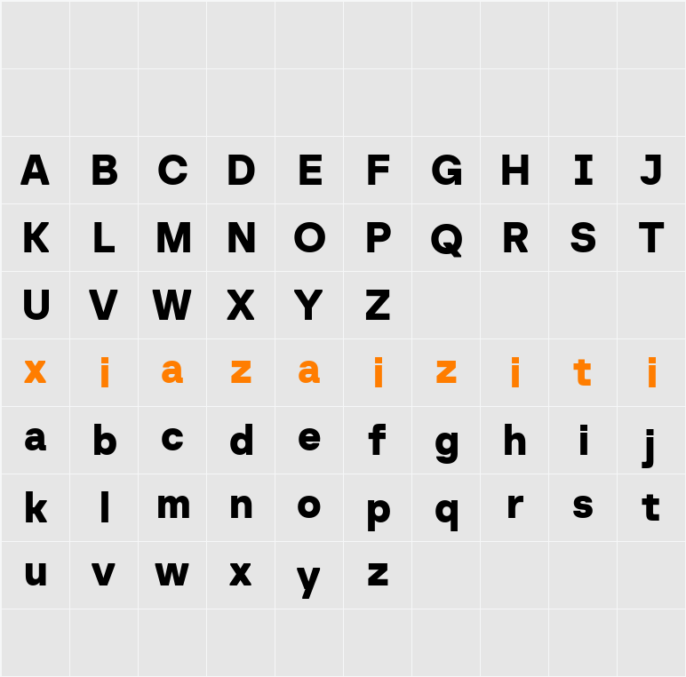 Baru Sans Demo Black 字符映射表