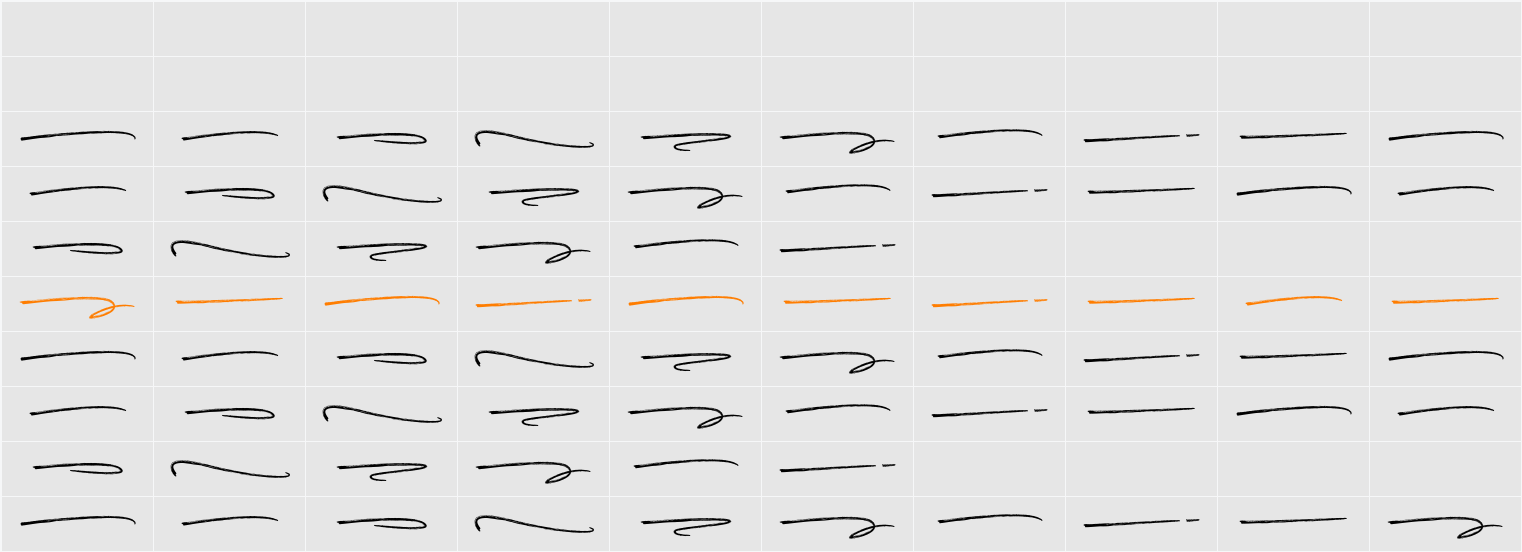 Billion Brush Swash 字符映射表