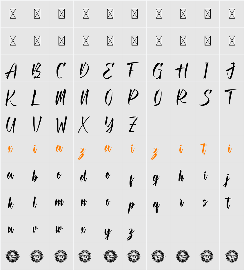 Blethers Demo 字符映射表