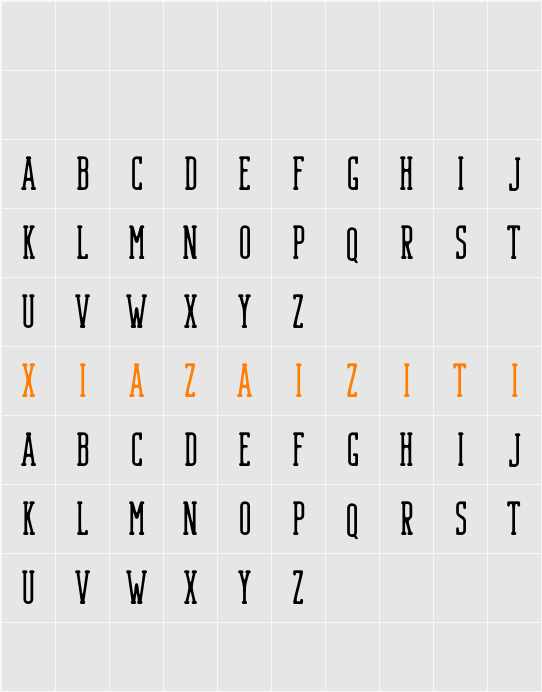 Bondie Slab Rounded Drawn Demo 字符映射表