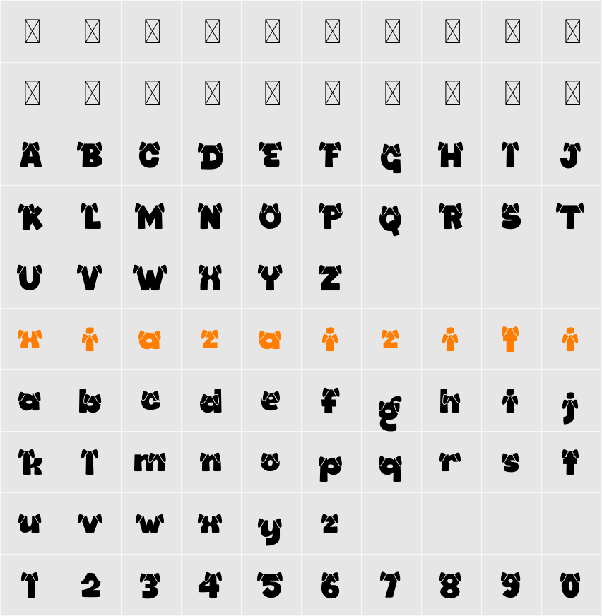 Bark Type Dog Ear 2 字符映射表