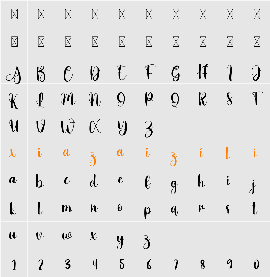 Beautiful Barbies 字符映射表