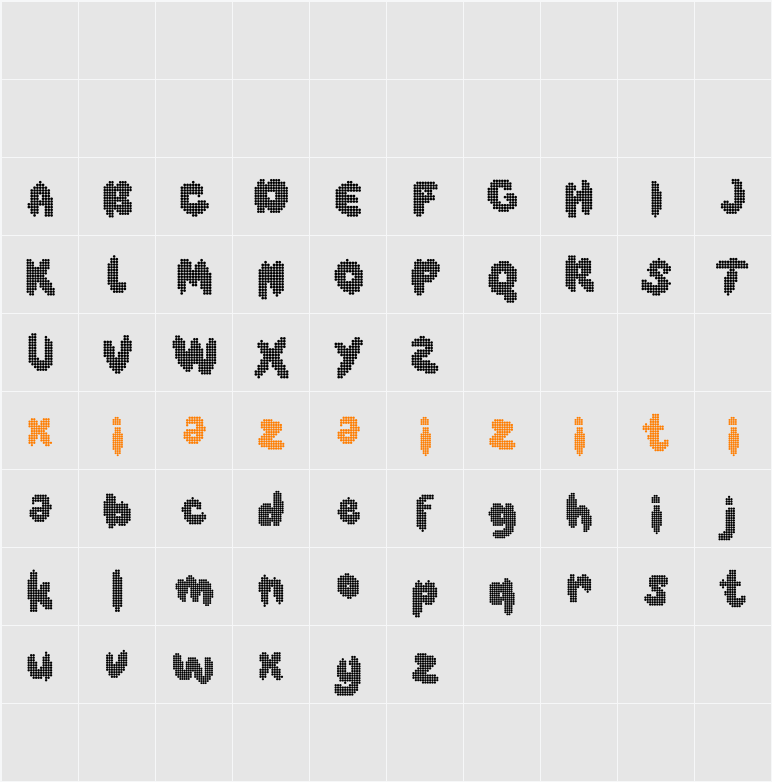 Beonty Disco Demo 字符映射表