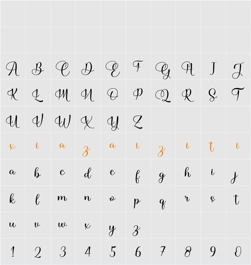 Belia Anestasha 字符映射表