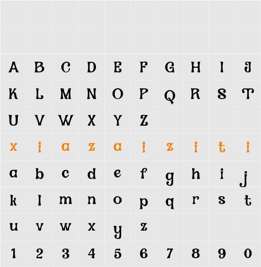 Avolisse DEMO 字符映射表