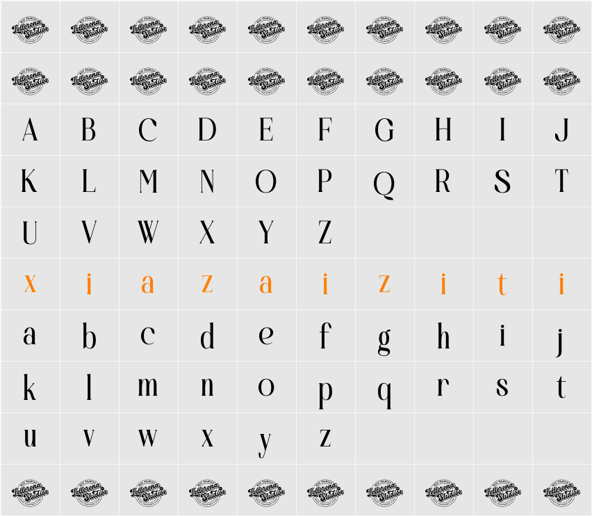 Bastible DEMO VERSION 字符映射表