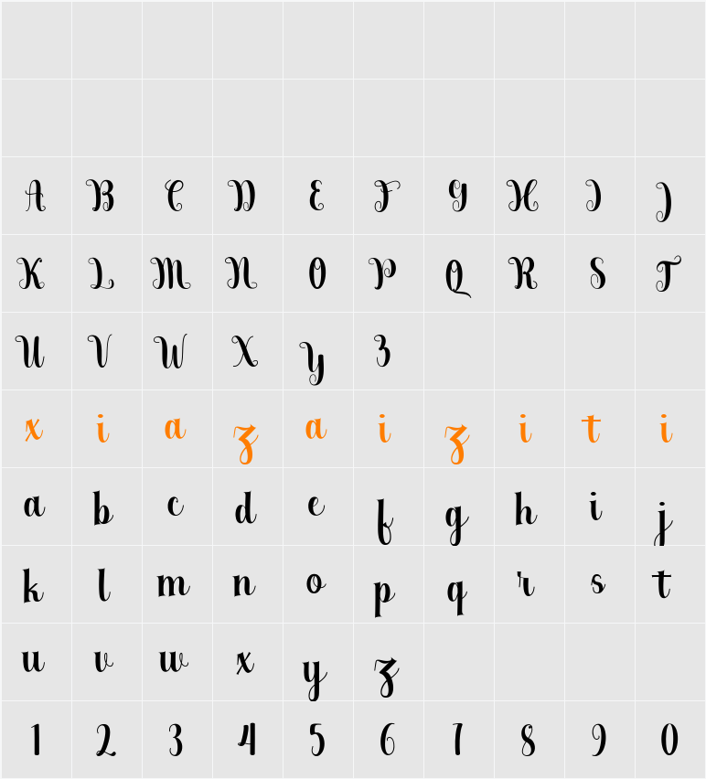 Berkarya 字符映射表