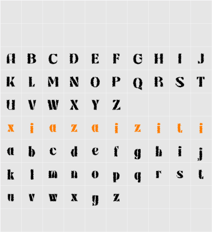 Berlona Unfocus Demo 字符映射表