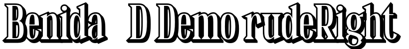Benida 3D Demo rudeRight 字体预览图