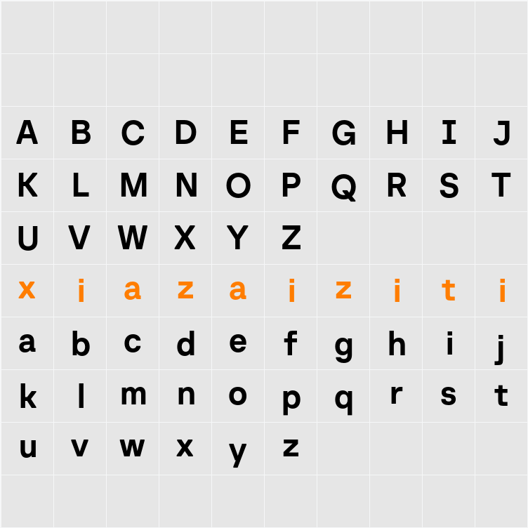 Baru Sans Demo Bold 字符映射表