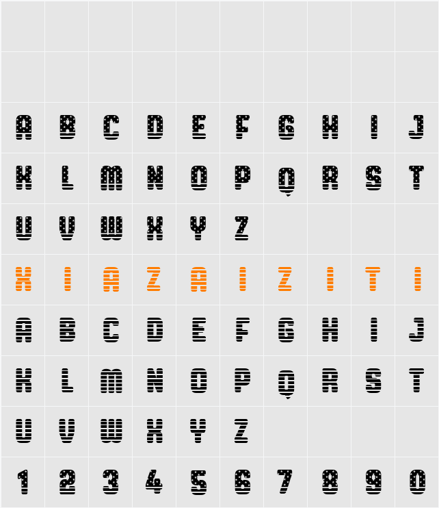 Awesome America 字符映射表