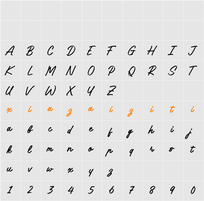 Blocken Script 字符映射表