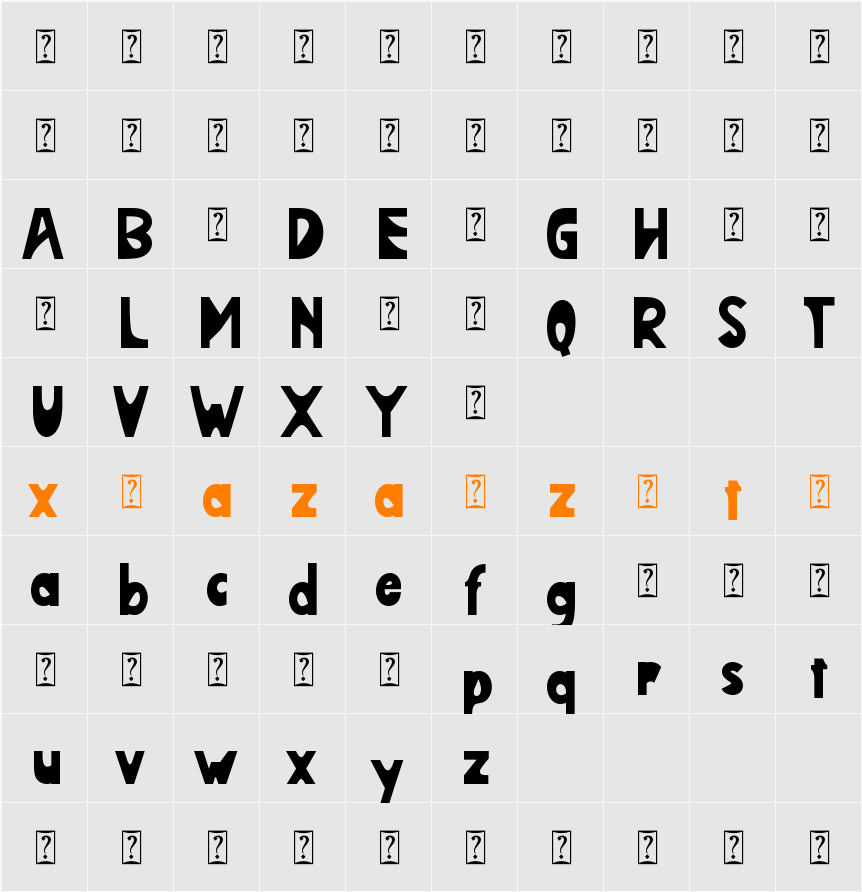 Bently Garth 字符映射表