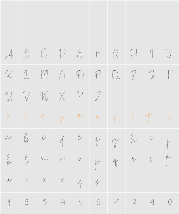 Benedict Hamer 字符映射表