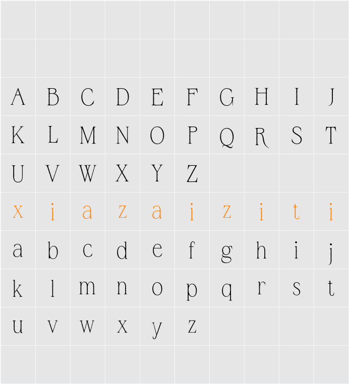 Bornean Rough Demo 字符映射表