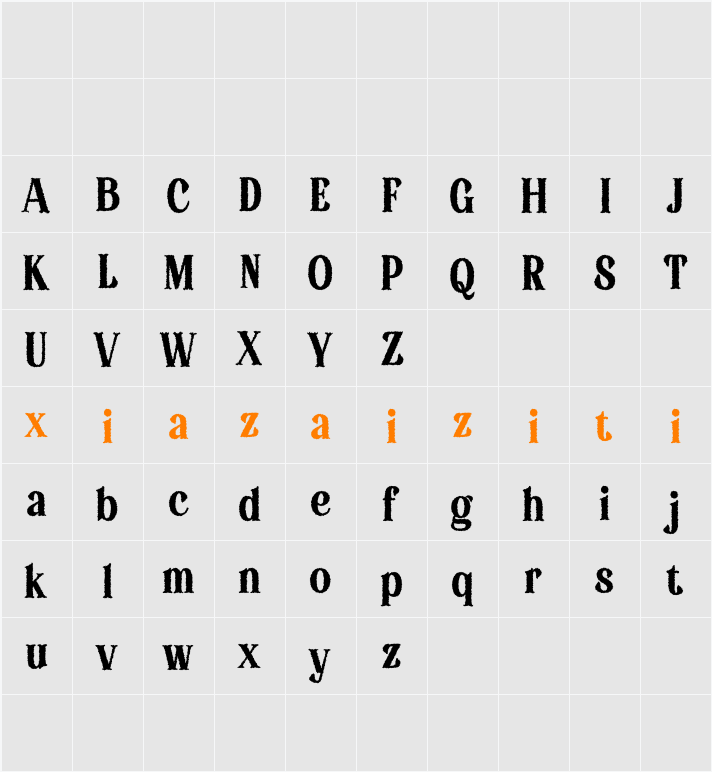 Badoney Rough Demo 字符映射表