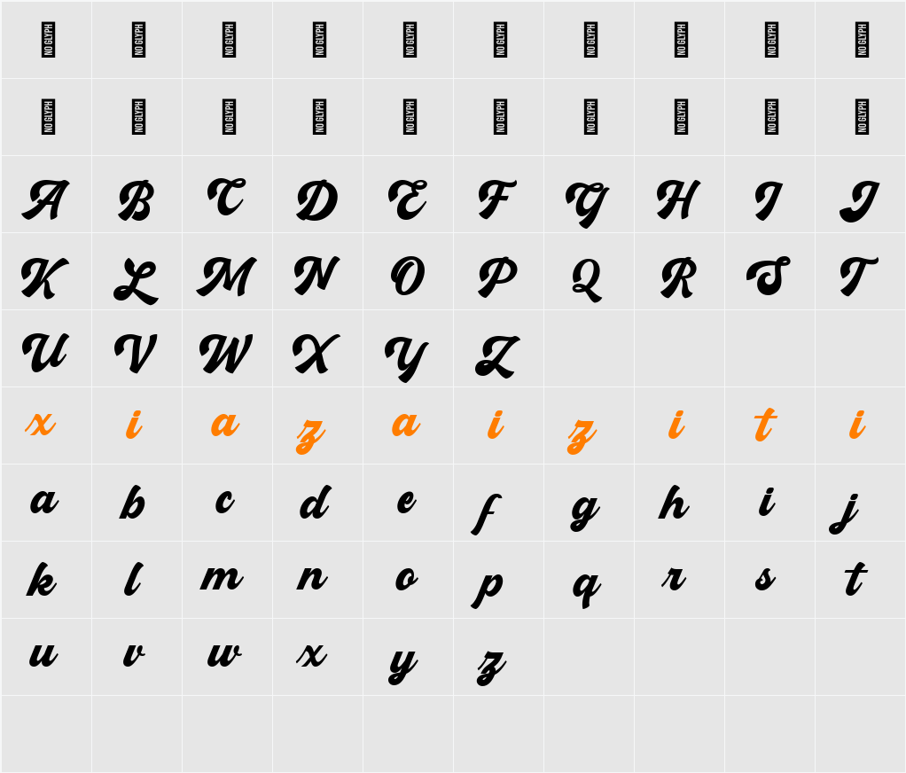 Boldmatte Personal Use Only 字符映射表